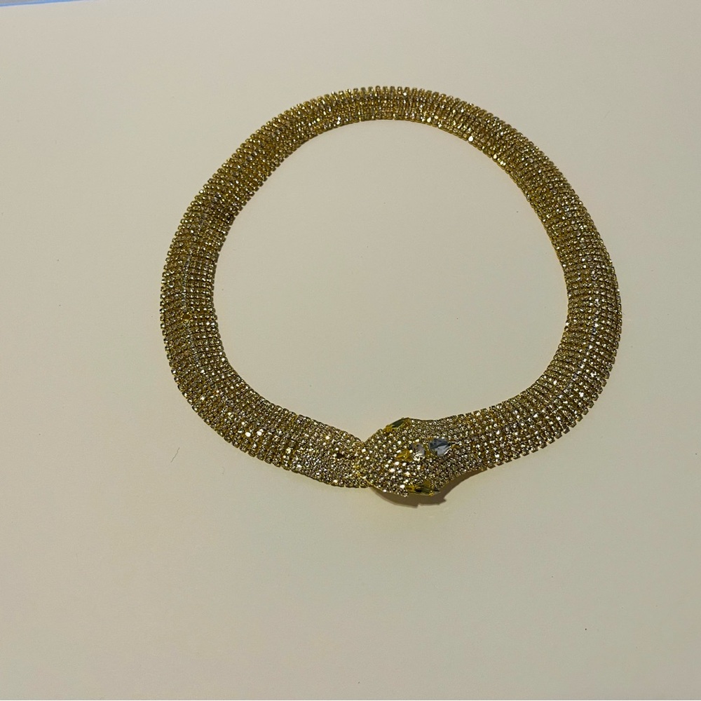 Snake Rhinestones Necklace Gorgeous Necklace